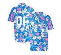 Personalized Team Hawaiian Shirt, Custom Hawaiian Baseball Jersey with Name Number, Design Your Own Casual Team Uniforms for Family, Beach Gifts, Team Gifts