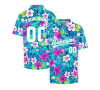 Personalized Team Hawaiian Shirt, Custom Hawaiian Baseball Jersey with Name Number, Design Your Own Casual Team Uniforms for Family, Beach Gifts, Team Gifts