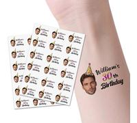 Personalized Temporary Tattoos, Custom Photo Tattoos with Name, Waterproof Custom Body Art, Fun Face Logo Design for Birthday Graduation Party Wedding Bride Groom Decor