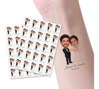 Personalized Temporary Tattoos, Custom Photo Tattoos with Name, Waterproof Custom Body Art, Fun Face Logo Design for Birthday Graduation Party Wedding Bride Groom Decor