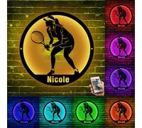 Personalized Tennis Player Neon Signs for Wall Decor, Custom Metal Name Tennis LED Night Light USB Powered Remote Control Switch 16 Color Change Lamp for Tennis Lover Xmas Kid Children Gift (Style 8)