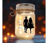 Personalized Text Gift for Girlfriend Boyfriend - Jar Light with LED - Couple Birthday, Valentine's Day, Christmas, Thanksgiving Gift Ideas