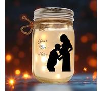 Personalized Text Gift for Girlfriend Boyfriend - Jar Light with LED - Couple Birthday, Valentine's Day, Christmas, Thanksgiving Gift Ideas
