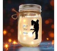 Personalized Text Jar LED Light Present for Couples - Home Decor Lamp for Girlfriend Boyfriend Birthday Gift Idea