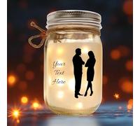 Personalized Text Romantic Jar Light Gift for Couples - Home Decor Lamp for Boyfriend Girlfriend, Birthday, Christmas, Valentine's Day, Thanksgiving Night Light
