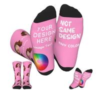 Personalized Text Socks, Custom With Photo Image Word Names Wedding Roles, Humorous Messages Create Funny Gifts, All Custom, One size