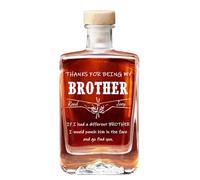 Personalized Thanks for Being My Brother Whisky Bottle, Custom Funny Glass Whiskey Bottles, Christmas Birthday Anniversary Whiskey Gifts for Brothers Best Friends Men Him (Style 01)