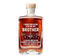 Personalized Thanks for Being My Brother Whisky Bottle, Custom Funny Glass Whiskey Bottles, Christmas Birthday Anniversary Whiskey Gifts for Brothers Best Friends Men Him (Style 09)