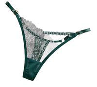 Personalized Thong with Rhinestone Letters,Customized Women's Underwear for Valentine's Day, 1-10 Pcs Couple Panties Featuring His Name & Lace Trim, Unique G-String lingerie Green