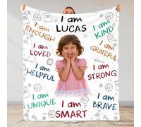 Personalized Throw Blanket for Boys Girls with Name Photo Custom Kids Throw Blankets for Baby Swaddle Blanket Customized Travel Thro-w Blankets for Kids, for Your Daughter & Son