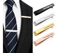 Personalized Tie Clip for Men, Custom Tie Clip with Logo&Name, Unique Gold Tie Bars Perfect as Wedding Gifts Father's Day Present, Suitable for Grooms, Best Men, Husband, Father