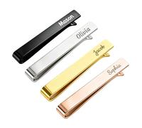 Personalized Tie Clip for Men, Custom Tie Clips Logo&Name Unique Gold Tie Bars Gifts for Wedding Father's Day Anniversaries Birthday, Suitable for Dad, Grooms, Best Men, Husband