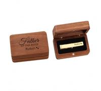 Personalized Tie Clip with Walnut Wood Gift Box, Custom Engraved Tie Clip for Men, Personalized Tie Bar with Name Date, Wedding Gift for Groomsmen Best Man Groom Father of the Bride