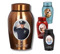 Personalized Titanium Steel Cremation Urn for Ashes - Durable and Elegant Customizable Memorial Vessel with Color Text/Photos - Perfect for Men Women, Custom Pet Cremation Urns