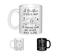 Personalized To My Brother Coffee Mug, Custom Names Fist Bump Ceramic Cup Drinking Mug, Funny Brother Gifts, Father's Day Birthday Graduation Gifts for Brothers Friends Family,05