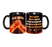 Personalized To My Brother Mug Gift Custom Name Fist Bump Coffee Mug Once A Brother Always A Brothers Ceramic Cup Funny Brothers Coffee Cup for Men Sibling Friend Father's Day Birthday Xmas,07