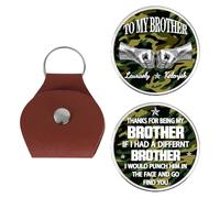 Personalized To My Brother Pocket Hug, Custom Names Brother Coin Friends Leather Pocket Hug Token Gifts for Brothers Men, S1-15, 2.7*1.9 inches