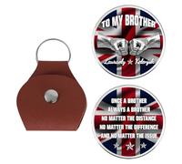 Personalized To My Brother Pocket Hug, Custom Names Brother Coin Friends Leather Pocket Hug Token Gifts for Brothers Men, S1-10, 2.7*1.9 inches