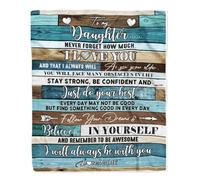 Personalized To My Daughter Blanket From Mom Dad Father Wood Never Forget I Love You Daughter Birthday Graduation Christmas Customized Fleece Blanket