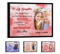 Personalized To My Daughter From Mom Canvas Prints with Name Portrait Custom The Only Thing Better Than Being Your Mother's Is Watching You Be A Mom Canvas For Daughter on Mother's Day (A-3)