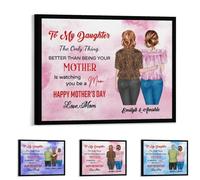 Personalized To My Daughter From Mom Canvas Prints with Name Portrait Custom The Only Thing Better Than Being Your Mother's Is Watching You Be A Mom Canvas For Daughter on Mother's Day (A-1)