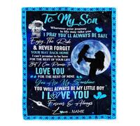 Personalized To My Son Blanket From Mom Mother Wherever Your Journey My Little Boy Son Birthday Graduation Christmas Customized Bed Fleece Blanket