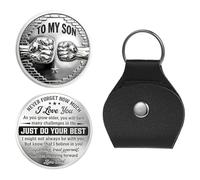 Personalized To My Son Pocket Hug Coin from Dad,Inspirational Graduation Gift For Boys Keepsake For Son,Encouragement Gift (
