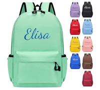 Personalized Toddler Backpack, Custom Kids Backpack with Embroidered Name, Small Children Schoolbag for Boy & Girl, Kindergarten Primary School Mini Backpack for School & Travel (Green)