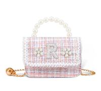 Personalized Toddler Purse with Pearl Handle, Princess Purse for Girls Gift | Initial Little Girls Purse, Monogrammed Style, Cute Purses Birthday Gift for Girls, Ages 3 4 5 6 Girls Gifts(Pink)