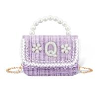 Personalized Toddler Purse with Pearl Handle, Princess Purse for Girls Gift | Initial Little Girls Purse, Monogrammed Style, Cute Purses Birthday Gift for Girls, Ages 3 4 5 6 Girls Gifts(Pink)