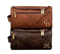 Personalized Toiletry Bag for Husband Dad Son, Custom Large Capacity PU Leather Travel Dopp Kit for Men, Custom Name Gift for Birthday Fathers Day Anniversary Wedding Valentine's Day