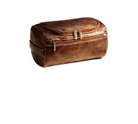 Personalized Toiletry Bag for Men, Custom Monogram Travel Dopp Kit - Christmas, Valentine's, Father's Day Gift for Him - 4 Color Options, Warm Tan, Simple