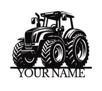 Personalized Tractor Metal Sign, Custom Farm Name Wall Art, Rustic Barn Decor, Farmer Retirement Gift, Large Outdoor Farmhouse Plaque (Style-1)
