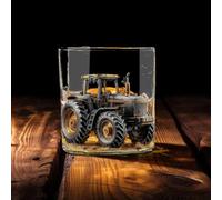 Personalized Tractor Whiskey Glass,Strong Farmer - 3D Effect Personalized Tractor WhiskeyGlass for Farmer, Engraved WhiskeyGlass for FarmerMen Dad Grandpa, Whiskey Gifts forFarmer, FarmerGifts1