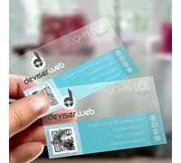 Personalized Transparent Business Cards High-end Customize with Photos/Image/Logo Double-Sided Printing Waterproof PVC Business Cards for All Occasions - Square-cornered Card (3.54 X 2.12 inch)
