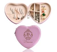 Personalized Travel Jewelry Box with Name and Initals for Women, Custom Small Travel Jewelry Case as Bridesmaid Proposal Gifts, Personalized Gifts for Women, Birthday, Wedding, Christmas, Bridesmaid