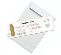 Personalized Travel Ticket & Greeting Card - Destination Surprise Card for Birthday (1 Pack)