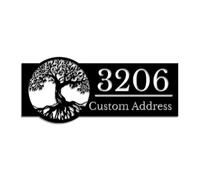 Personalized Tree House Number Sign, Custom Nature Themed Address Plaque, Outdoor Yard Hanging Wall Art, Rustic Front Door Decor, Tree Metal Wall Display (Style-2)