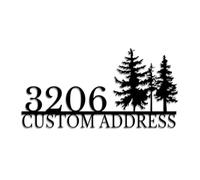 Personalized Tree House Number Sign, Custom Nature Themed Address Plaque, Outdoor Yard Hanging Wall Art, Rustic Front Door Decor, Tree Metal Wall Display (Style-1)