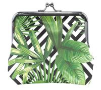 personalized tropical leather wallet, black, white, women's wallet, Palma Tropical Black White, UNITALLA, Classic, Palma Tropical Black White, UNITALLA, Classic, Tropical Palm Black White, UNITALLA