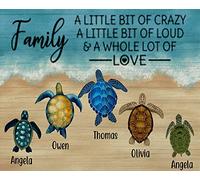 Personalized Turtle Family A Little Bit Of Crazy A Little Bit Of Loud And A Whole Lot Of Love Doormat Soft Entrance Rug Dirt Trapper Welcome Mat For Pets Patio Front Door 40 X 60Cm