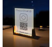 Personalized U-Shaped UV Frosted Acrylic Business QR Code Signs Custom Multi Facebook Web Social Media Sign Choose Your Logo Scan to Pay Venmo Paypal Cash Hairdressers Beautician Sign (U1SCode)