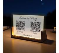 Personalized U-Shaped UV Frosted Acrylic Business QR Code Signs Custom Multi Ins Web Social Media Sign Choose Your Logo Scan to Pay Venmo Paypal Cash Hairdressers Beautician Sign (U2Code)