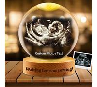 Personalized Ultrasound Photo Crystal Ball Custom Decorative Balls Ultrasonic Memory Sphere Gift For Pregnancy Announcement Birthday Anniversary