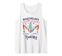 Personalized Unicorn Birthday Daisy Magic Party Style Tank Top