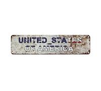 Personalized United States Of America Street Sign United States Of America Flag Metal Sign Patriotic Metal Tin Sign Vintage Indoor & Outdoor Decor for Home Man Cave Gate Garden Bars Cafes 24x6in