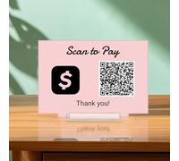 Personalized UV Acrylic Business QR Code Signs Custom Multi Wall-Mounted Facebook Web Social Media Sign Adjustable Size Scan to Pay Venmo Paypal Cash Hairdressers Beautician Sign (1 Code)
