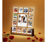 Personalized Valentine's Day Gifts, Couples New Year Gift, Lighted Customized Photo Frame Customizable Any Photos, Names Date Anniversary Memorial Gifts for Girlfriend, Boyfriend, Wife