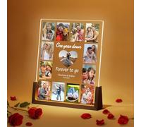 Personalized Valentine's Day Gifts, Light up Customized Photo Frame, Acrylic Night Light Customizable Any Photos, Names Date Anniversary Memorial Gifts for Girlfriend, Boyfriend, Wife, Husband, Couple