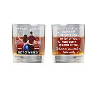 Personalized Valentine's Day Stemless Wine Glasses, Promise To Always Be By Your Side, Engraved Names Drinking Glass for Man Custom Bourbon Gift for Him, Boyfriend, Husband (Style 1)